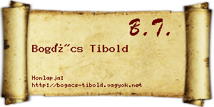 Bogács Tibold névjegykártya